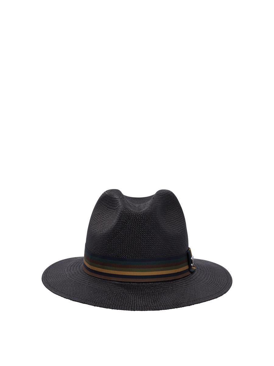 Max Mara Straw Panama Hat in Black | Lyst