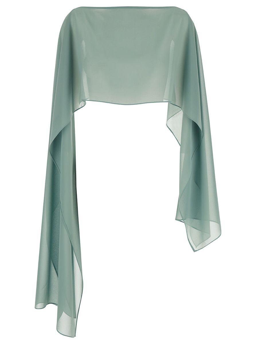 マフラー・ストール PLAIN Green Stole with Boat Neckline in Sheer Fabric Woman Plain Scarves and mufflers for Women | Online Sale up to 50