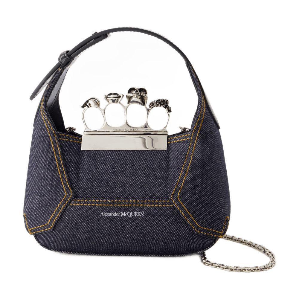 ショルダーバッグ・ポシェット ALEXANDER MCQUEEN PRINTED THE JEWELLED HOBO SHOULDER BAG Alexander McQueen Printed Leather The Jewelled Hobo Shoulder