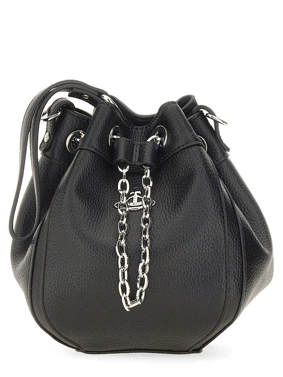 ☆【Vivienne Westwood】☆WESTWOODCHRISSY MEDIUM BUCKET BAG☆ Vivienne Westwood Re-Vegan Grain Chrissy Medium Bucket Bag