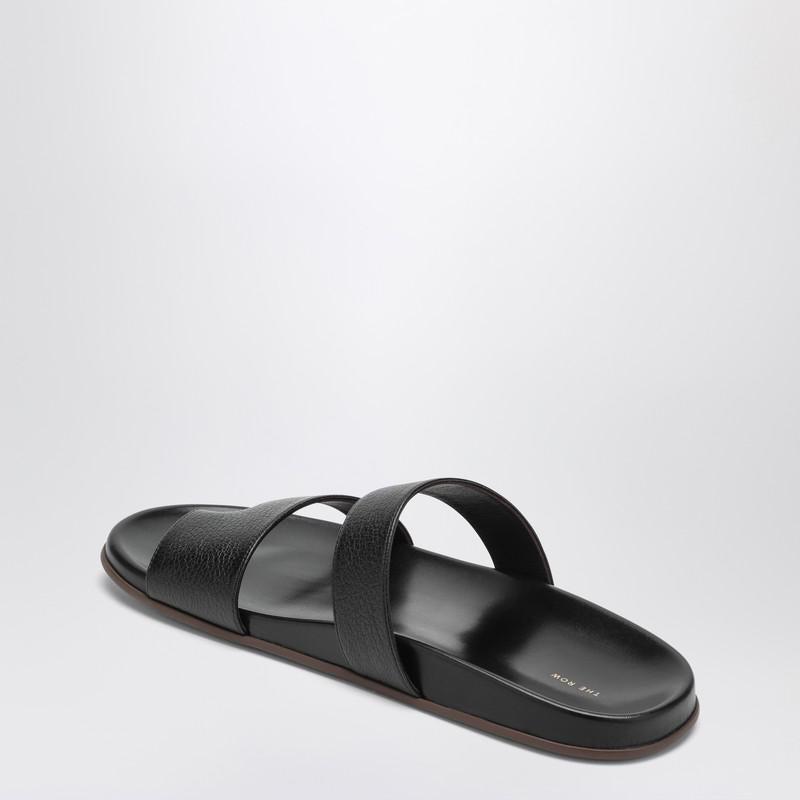 サンダル・ミュール The Row Hugh Sandalo In Black Leather THE ROW Hugh Leather Toe-Ring Slide Sandals | Neiman Marcus