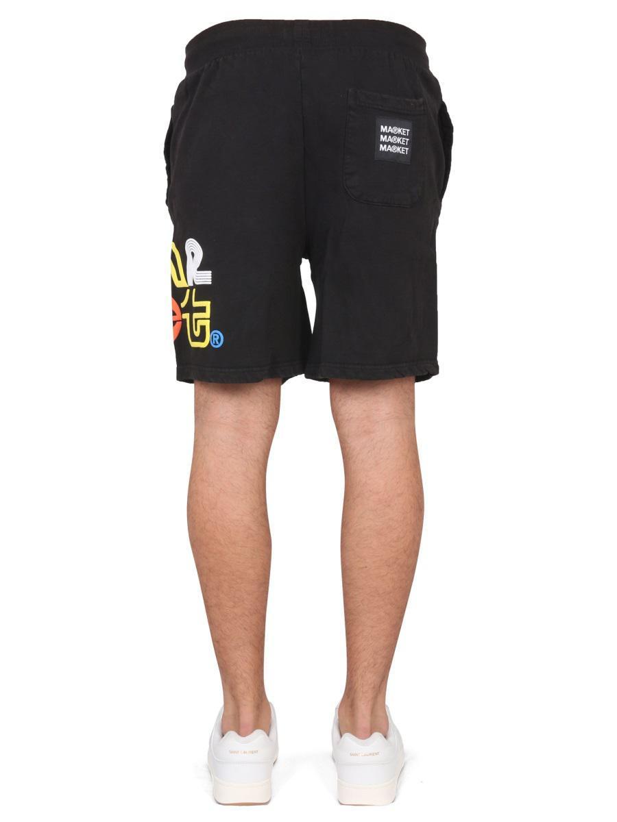 ショートパンツ MARKET SS22 BERMUDA WITH LOGO PRINT (395000486_BLACK) Market Bermuda With Logo Print in Black | Lyst