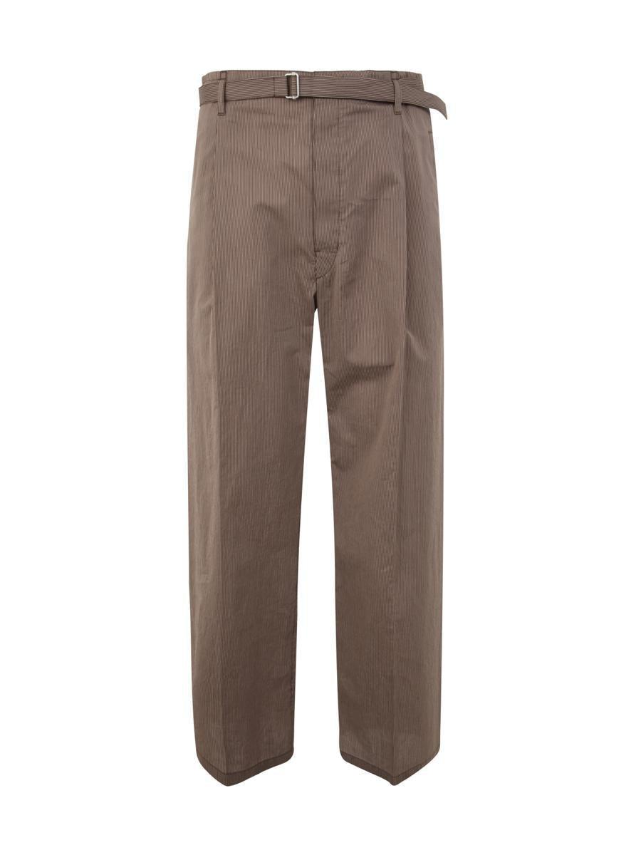 Lemaire Wide Leg Belted Easy Pants in Brown for Men | Lyst