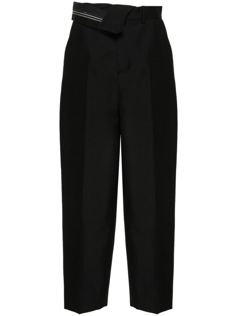 パンツ Fendi Straight-Leg Pants In Grain De Poudre Wool Fendi Pintuck Grain De Poudre Straight-leg Pants In Black