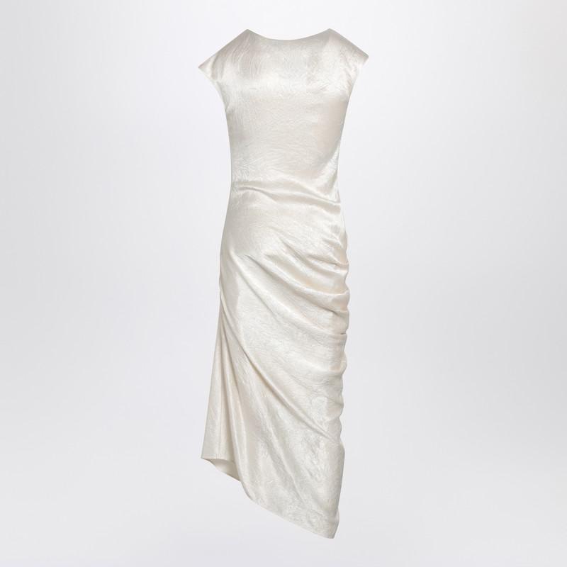ワンピース Alexander Mcqueen Ivory Asymmetrical Draped Dress Alexander McQueen Ivory asymmetrical draped dress | TheDoubleF