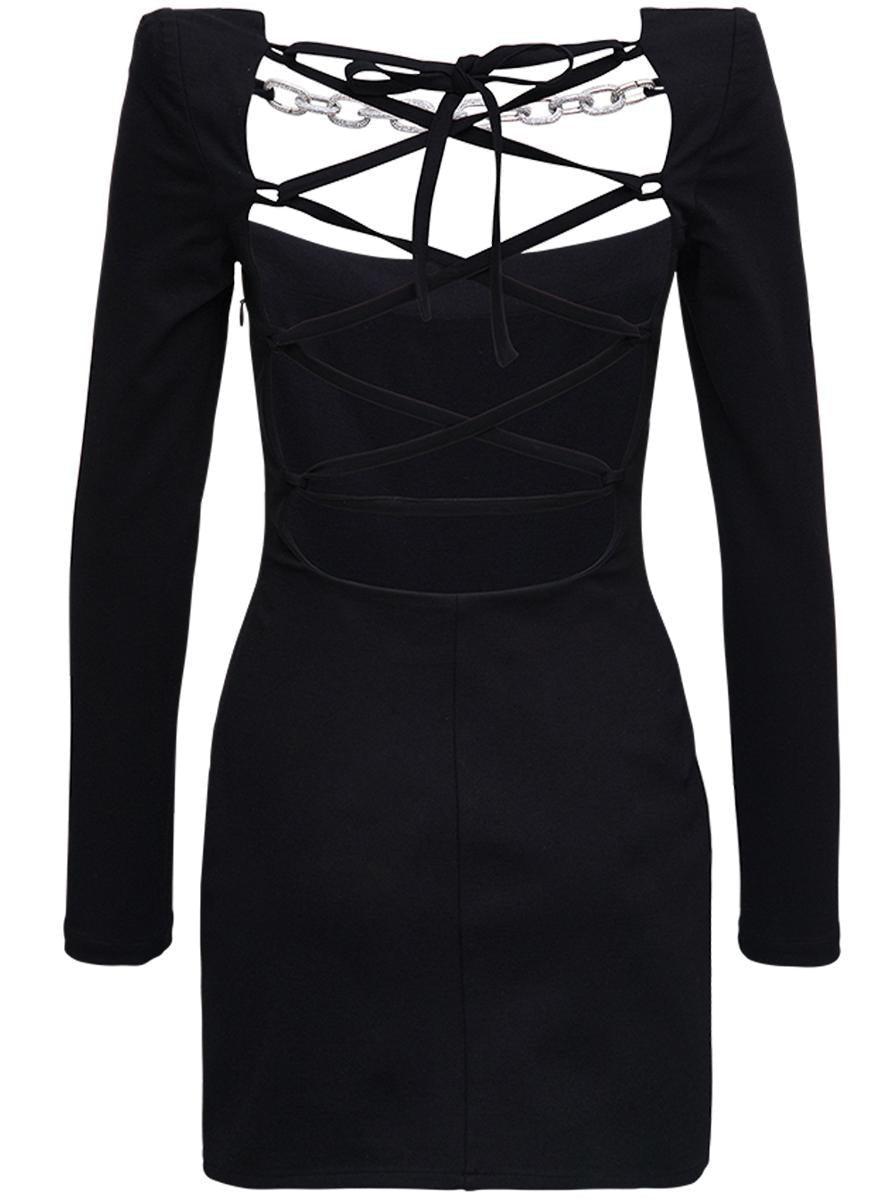 ワンピース GIUSEPPE DI MORABITO Black Jersey Dress with Chain Detail GIUSEPPE DI MORABITO Jersey Dress With Chain Detail in Black