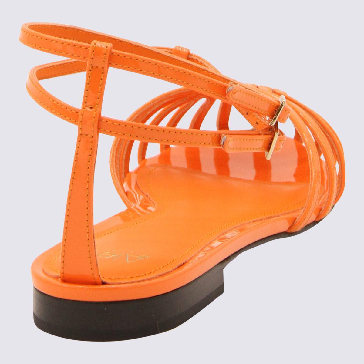 VIP【関税送料無料】希少 ALEVI' ORANGE LEATHER ELENA FLATS ALEVI Leather Elena Flats in Orange | Lyst