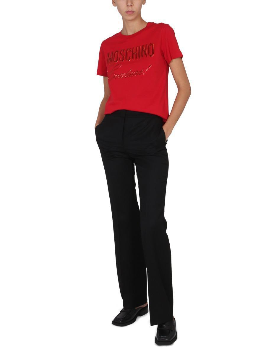 【送料&関税込】Moschino Wool Grain De Poudre Pants MOSCHINO Grain de poudre wool straight-leg pants | THE OUTNET