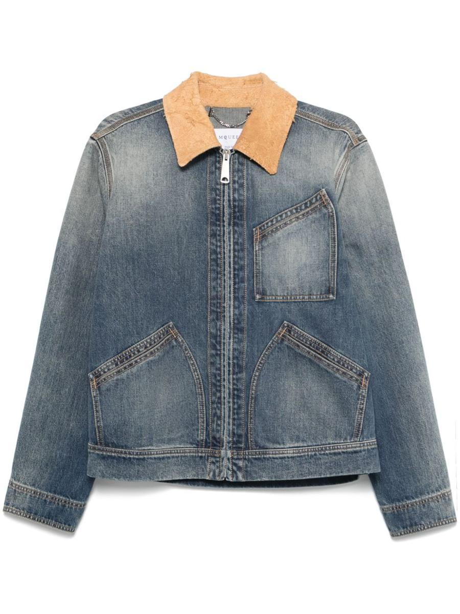 McQueen Denim Jacket in Blue for Men | Lyst