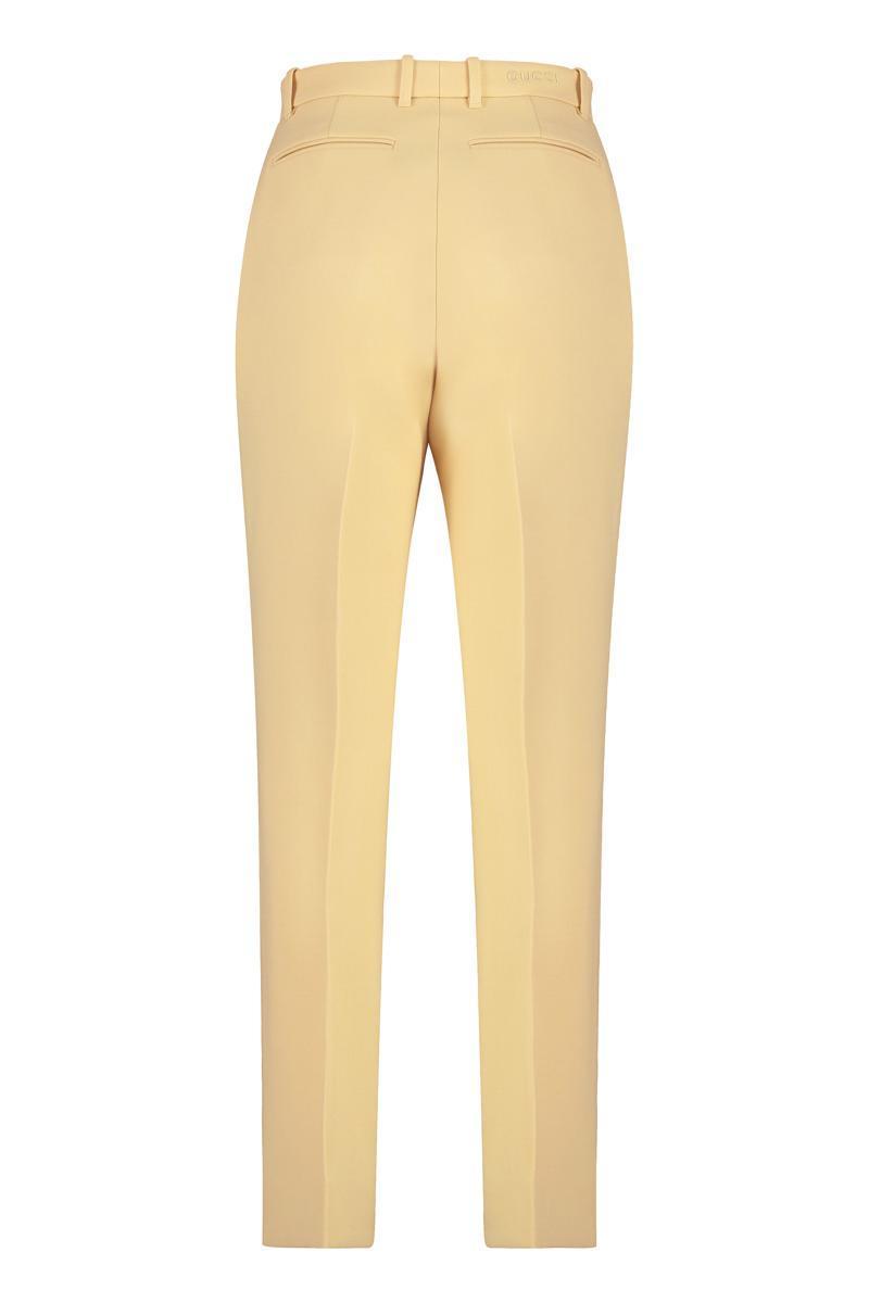 パンツ GUCCI Women Straight Pants 820466Z8BZI Yellow Relaxed fit GG jacquard trousers in yellow | GUCCI® AE