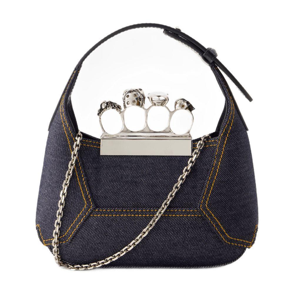 ショルダーバッグ・ポシェット Alexander Mcqueen Leather The Jewelled Hobo Shoulder Bag Alexander McQueen The Jewelled Hobo Leather Mini Bag | Black