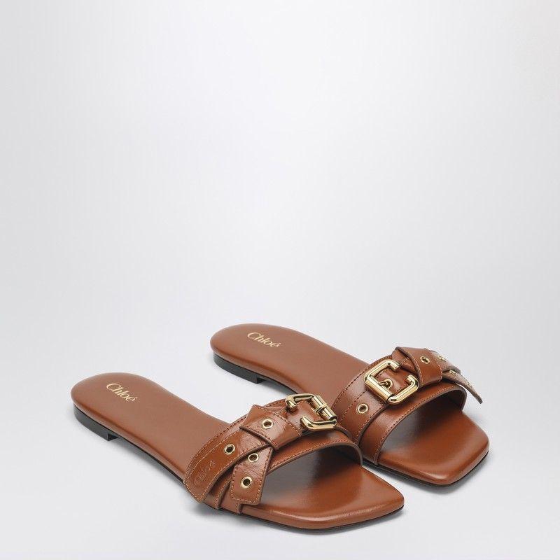 【関税&送料込】Chloe Clay Brown Low Heel Shoes In Leather Chloé Chloã Clay Low Heel Shoes in Brown | Lyst