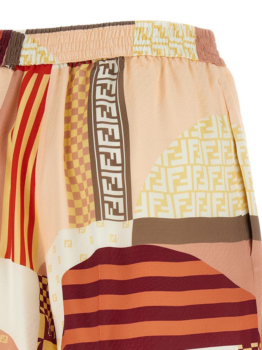 ショートパンツ Fendi Patchwork silk shorts Fendi FF silk shorts Fendi