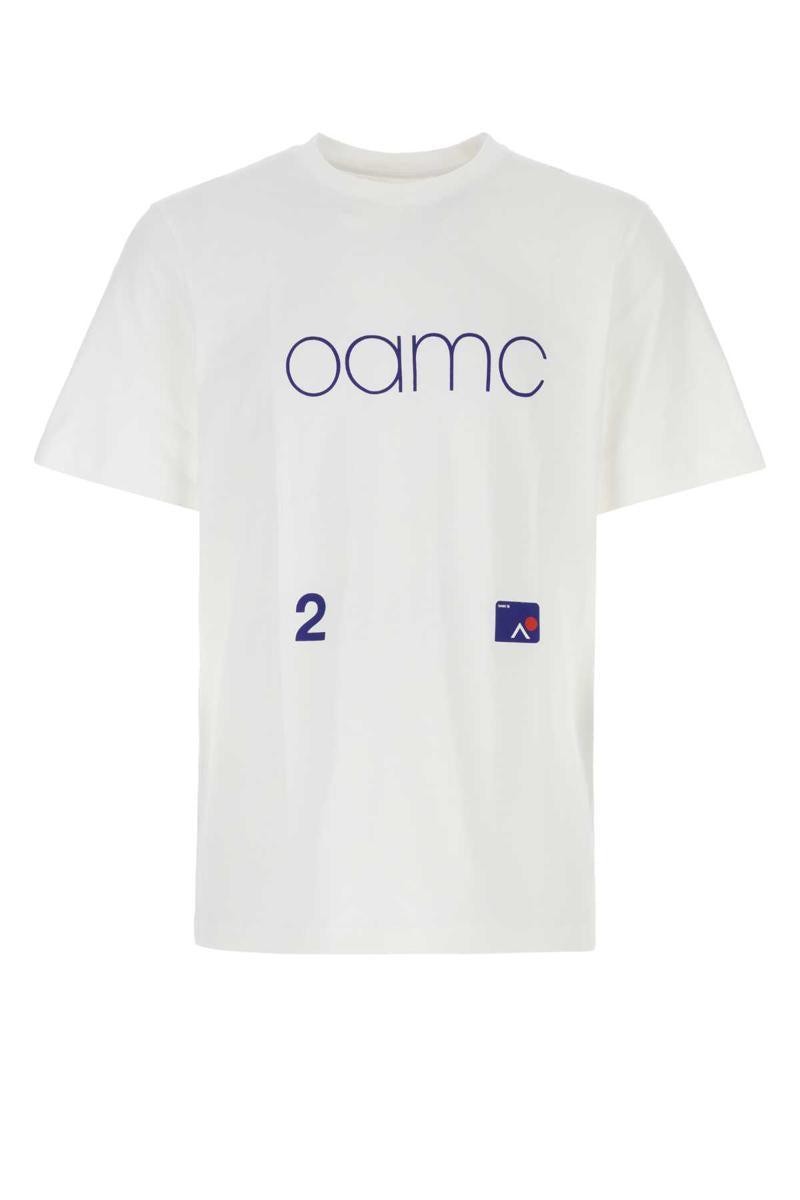 ★OAMC★ Empibian Short Sleeve T-Shirt White 23E28OAJ12COT00 Oamc Men's White Amphibian Short-Sleeved T-Shirt, Size Small