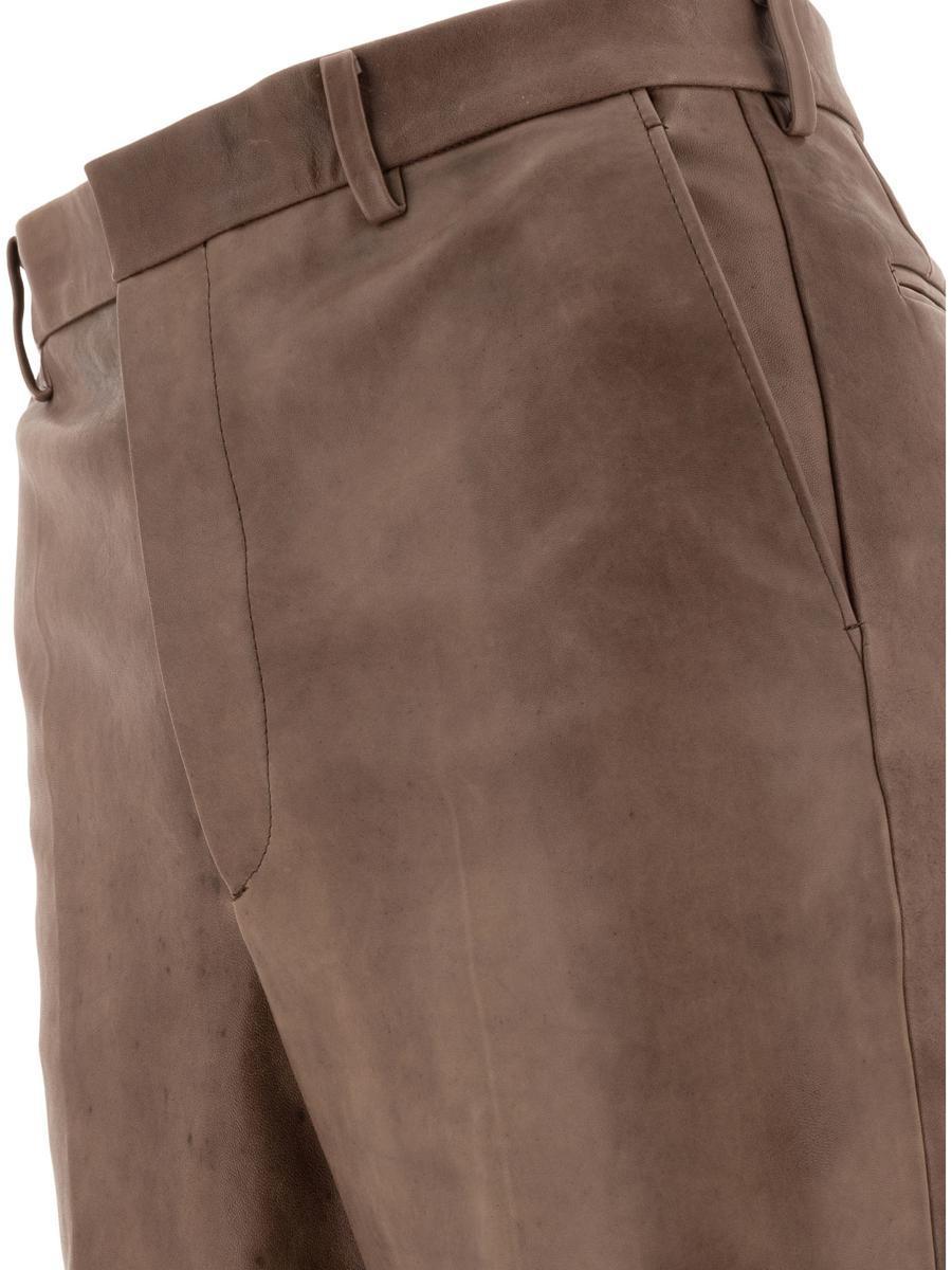 パンツ Auralee Trousers Brown Wrinkled Twill Pant in Brown