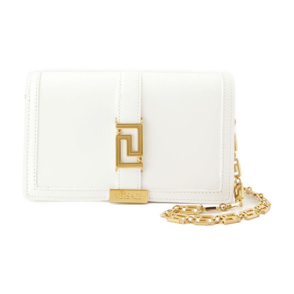Versace Greca Goddess Wallet On Chain in White | Lyst