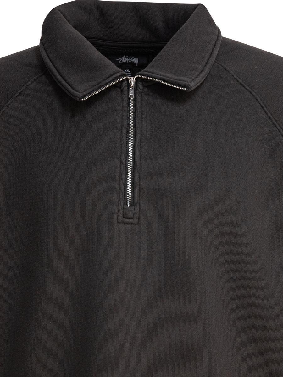 【関税込み】STUSSY FLEECE RAGLAN ZIP MOCK Stüssy: Men's Fleece Raglan Zip Mock (Washed Black) | DSMNY