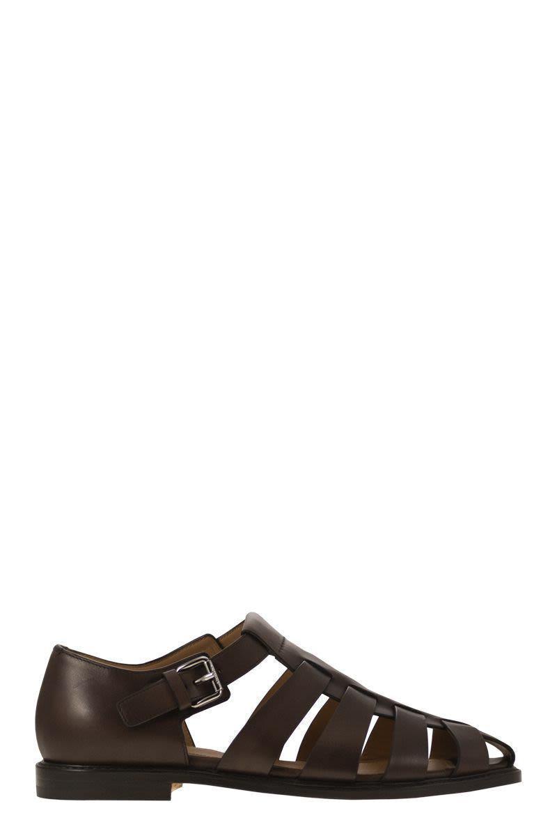 サンダル・ミュール Church's SS23 HOVE - Leather Sandals (DX0102 9AGX F0AAB) Church`s Hove Sandals DX0102.9AGX-F0AAB BLACK | IlDuomo