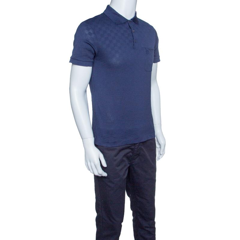 Louis Vuitton Cotton Damier Pique Polo T-shirt S in Navy Blue (Blue) for Men - Lyst