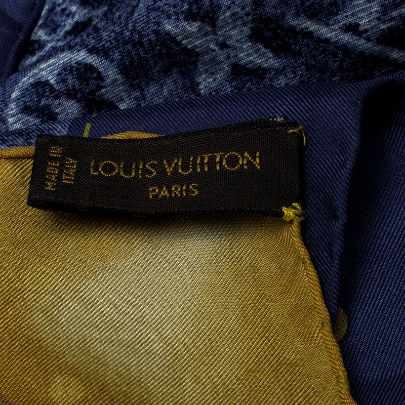 Louis Vuitton Monogram Denim Print Silk Square Scarf in Blue - Lyst
