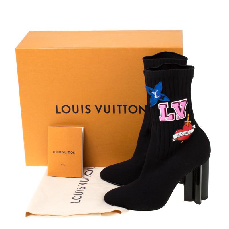 lv black heart ankle boot