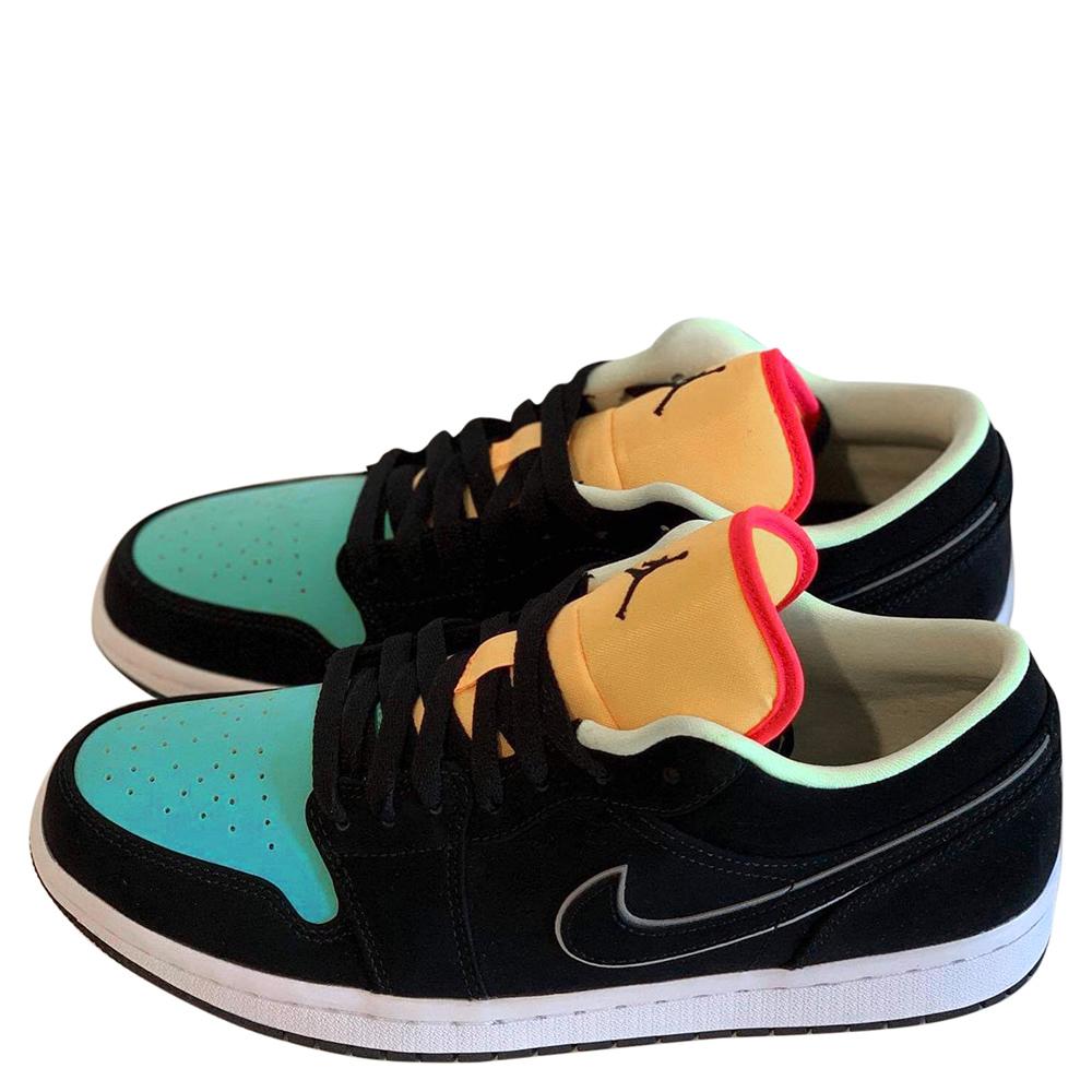 Nike Leather Jordan 1 Low Black Aurora Green Laser Orange for Men - Save 6% - Lyst