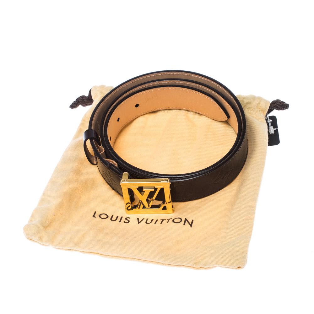 Louis Vuitton Leather Amarante Monogram Vernis Lv Frame Belt 90cm - Lyst