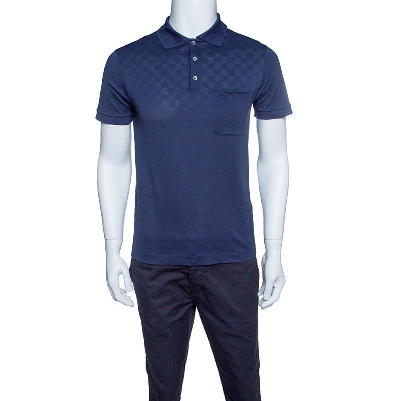 Louis Vuitton Cotton Damier Pique Polo T-shirt S in Navy Blue (Blue) for Men - Lyst
