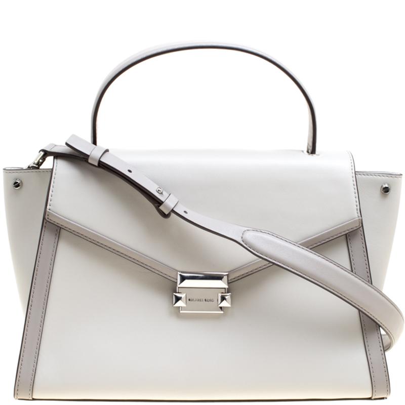 michael michael kors gramercy polished leather top handle satchel