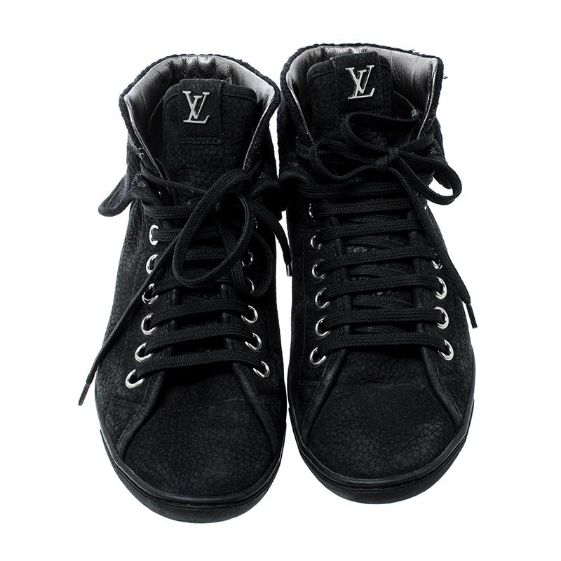 Louis Vuitton Monogram Fabric & Suede Brea Sneaker Boots in Black - Lyst