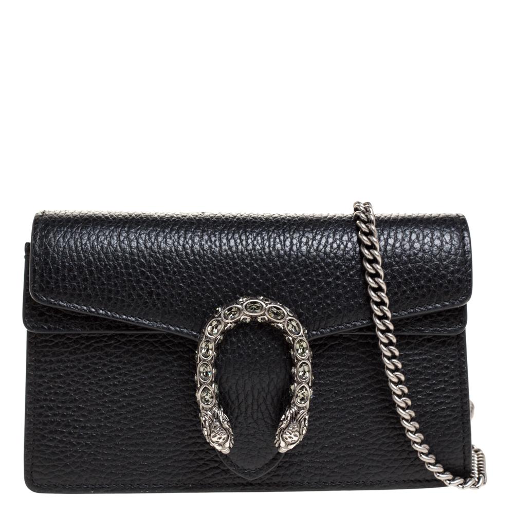 gucci black leather dionysus
