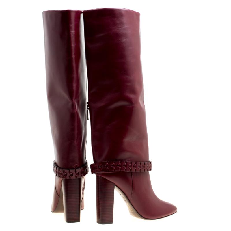 tory burch burgundy boots