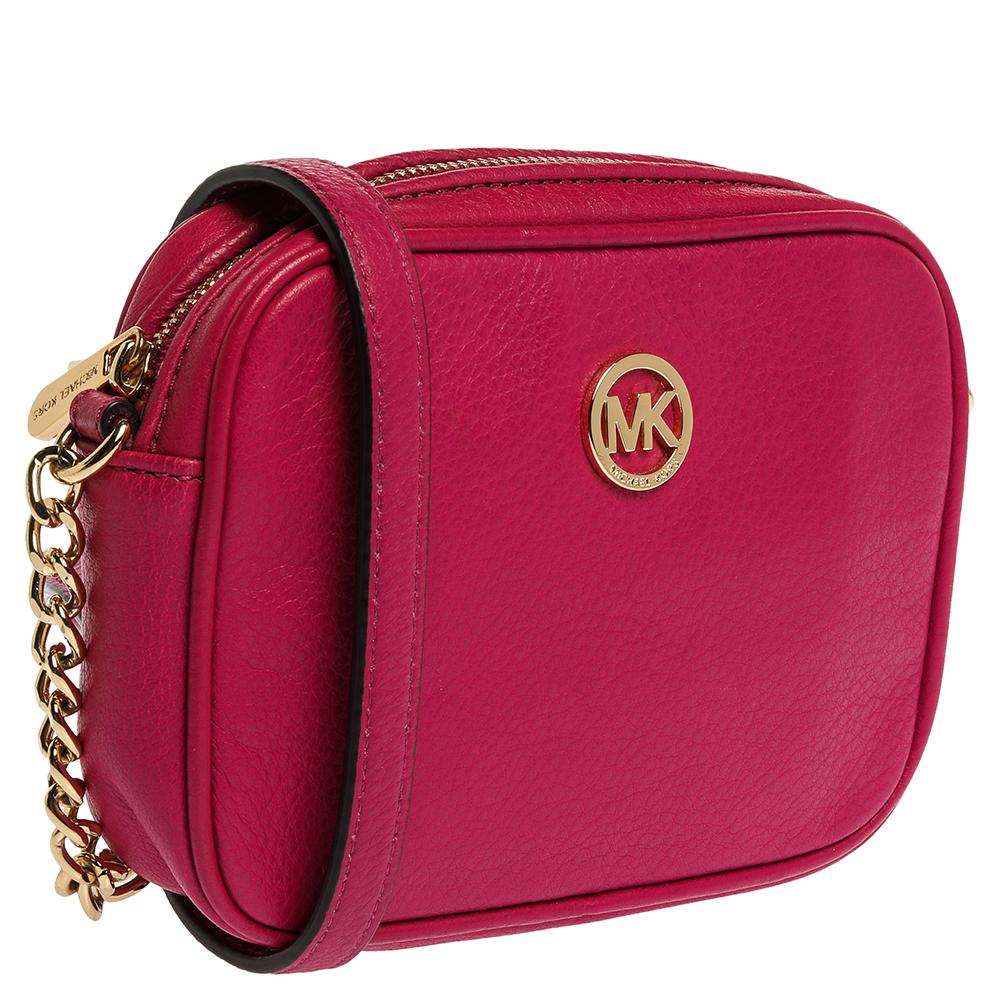 Pink Michael Kors Purse With Studs Earrings