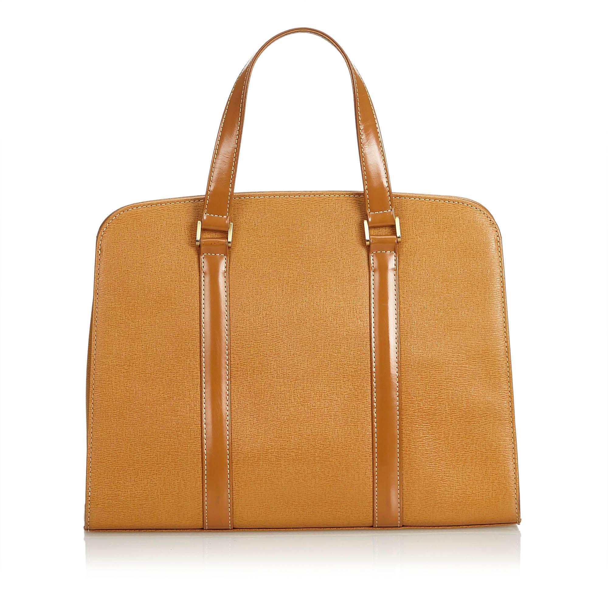 Burberry Brown Leather Tote Bag in Brown - Lyst