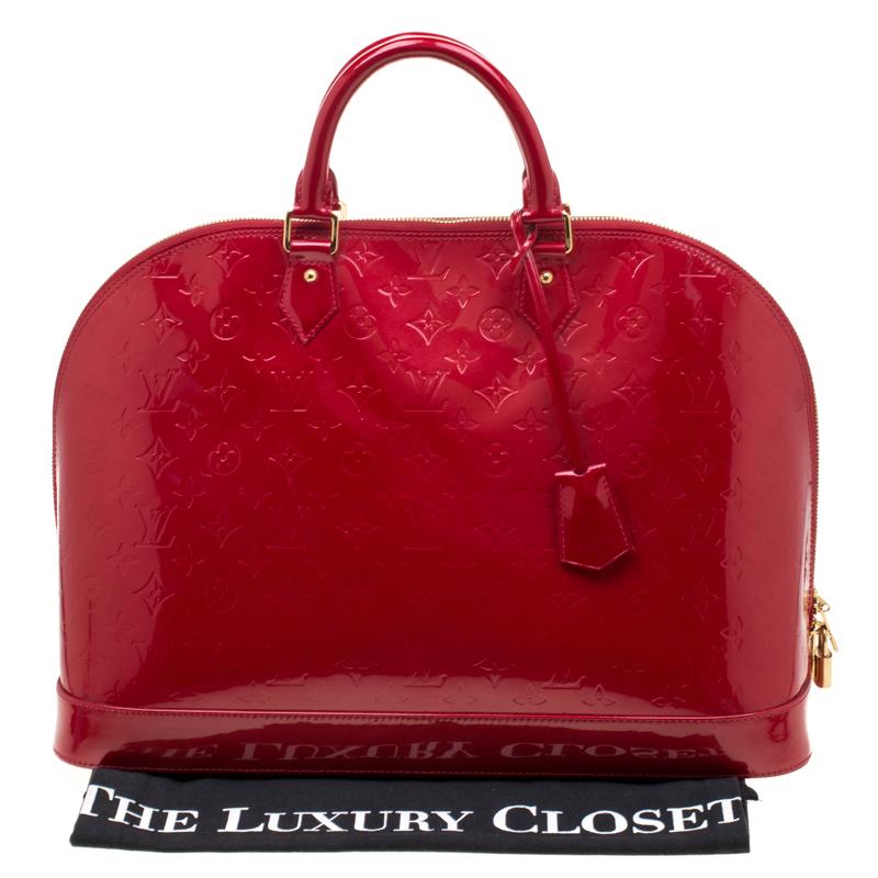 Louis Vuitton Leather Pomme D&#39;amour Monogram Vernis Alma Voyager Bag in Red - Lyst