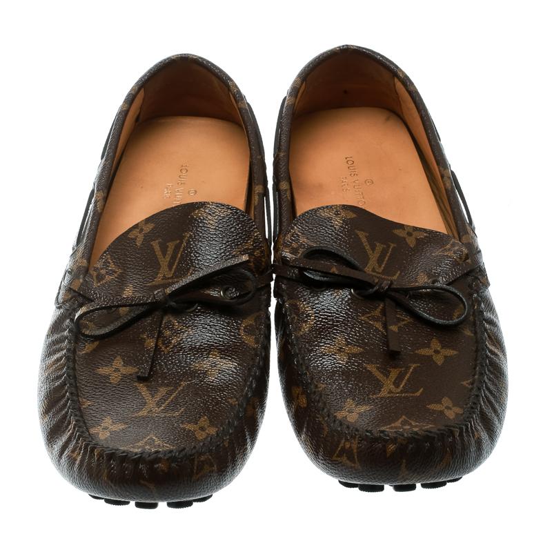 LOUIS VUITTON Arizona Moccasin Monogram Canvas Men's Shoes Loafers-US