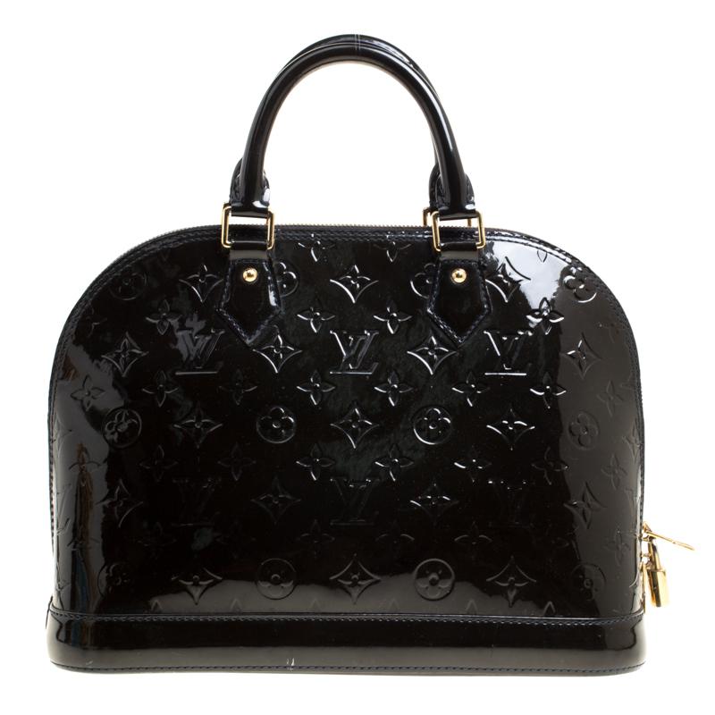 Louis Vuitton Leather Monogram Vernis Alma Pm Bag in Black - Lyst