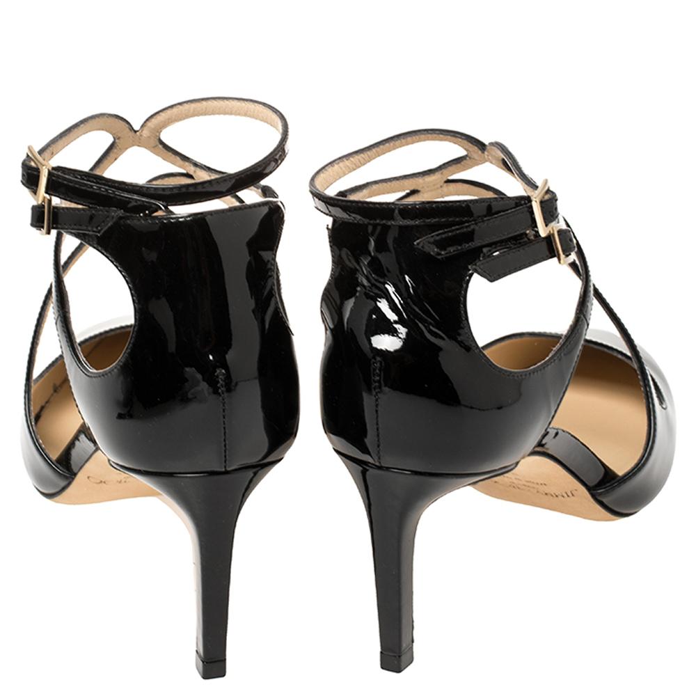 Jimmy Choo Black Patent Leather Lancer Pumps - Lyst