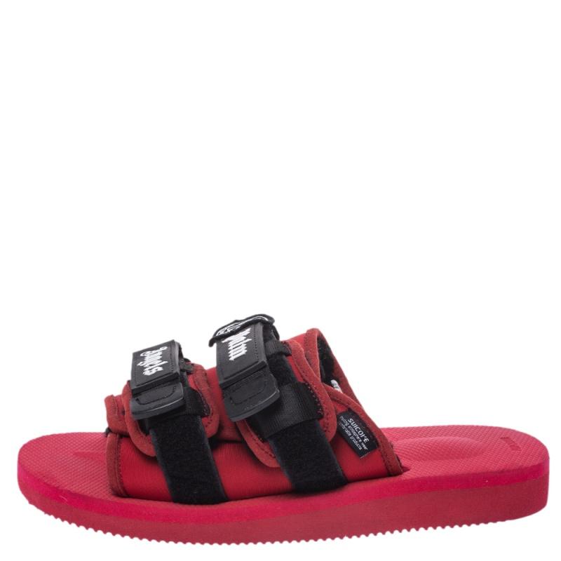 Moncler Synthetic X Palm Angels X Suicoke Red/black Fabric And Nylon Moto  Slides Size 42 for Men - Lyst