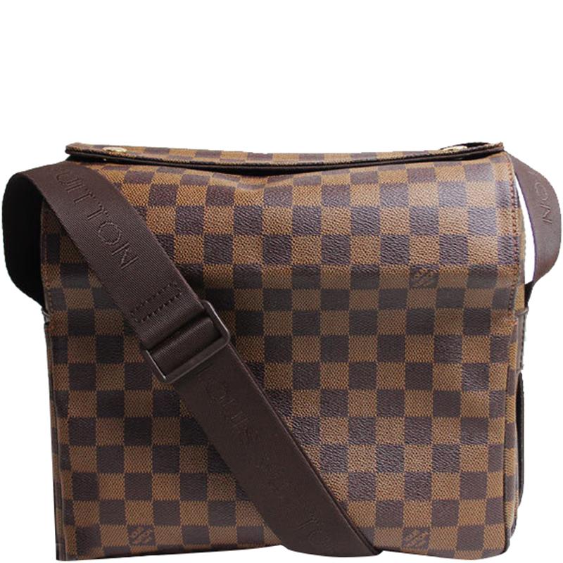 Lyst - Louis Vuitton Damier Ebene Canvas Naviglio Messenger Bag in Brown