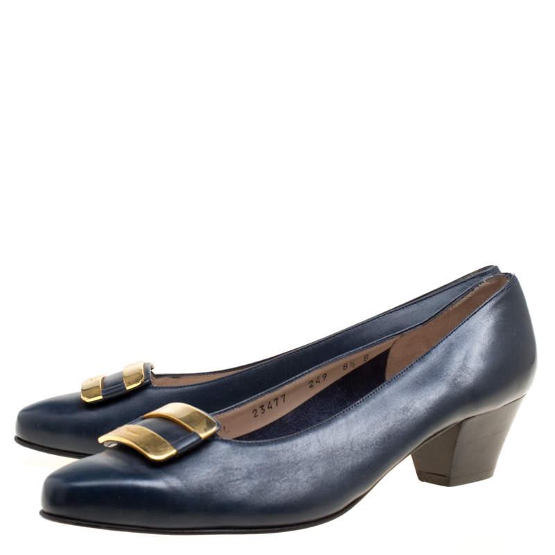 royal blue leather pumps