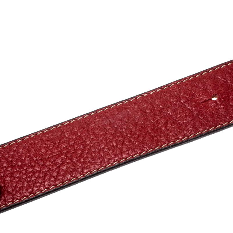 Carolina Herrera Red Leather Round Logo Belt 80cm - Lyst