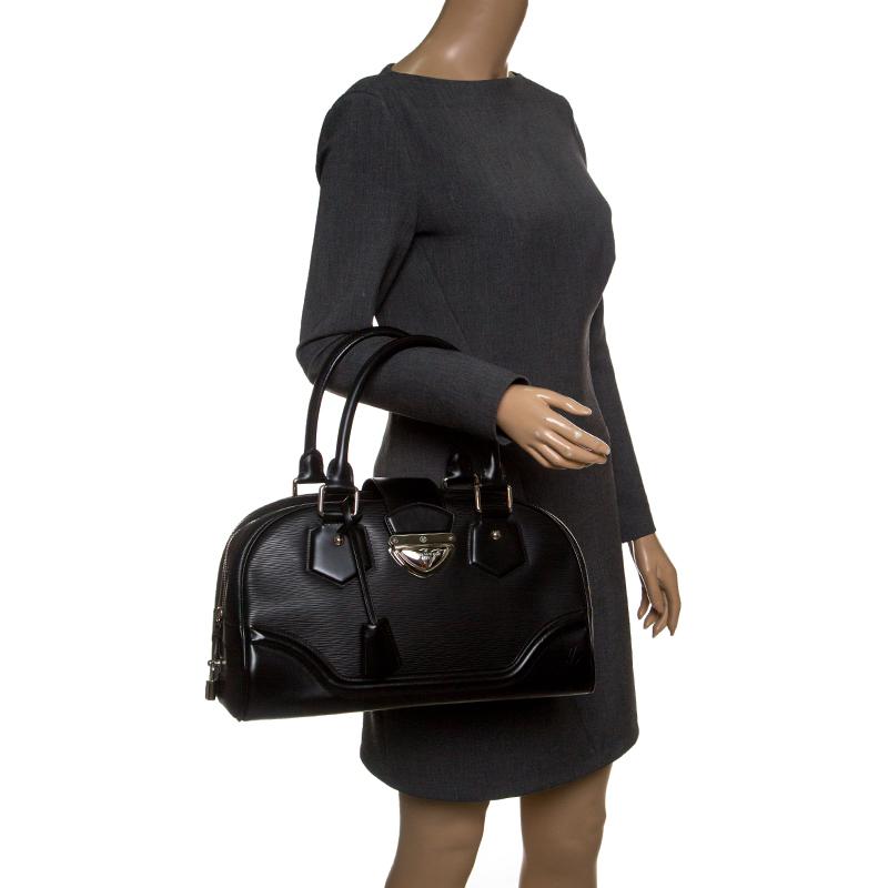 Louis Vuitton Epi Leather Bowling Montaigne Gm Bag in Black - Lyst