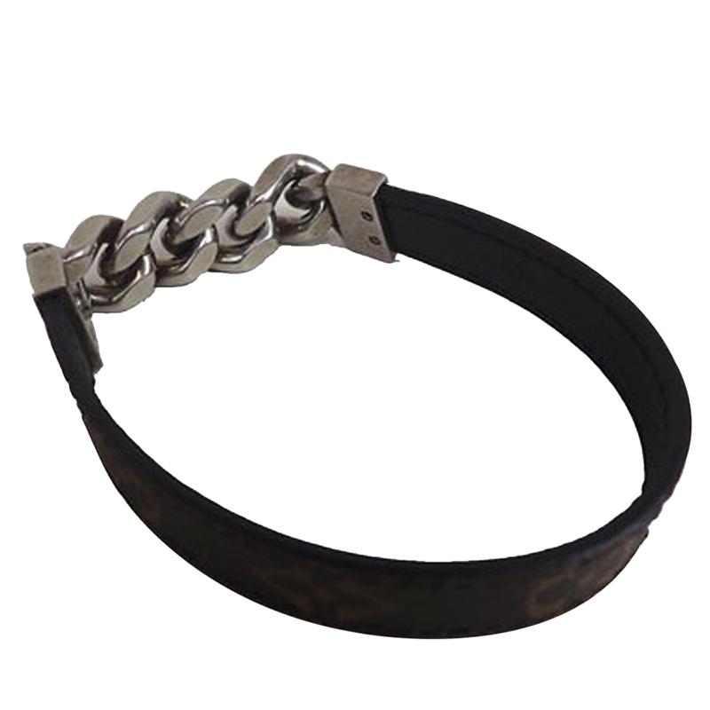 Louis Vuitton Monogram Canvas Lv Chain Bracelet in Black,Silver (Black) for Men - Lyst