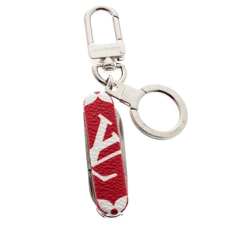 Louis Vuitton Canvas Supreme Red Pocket Swiss Army Knife Key Ring / Keychain for Men - Save 15% ...