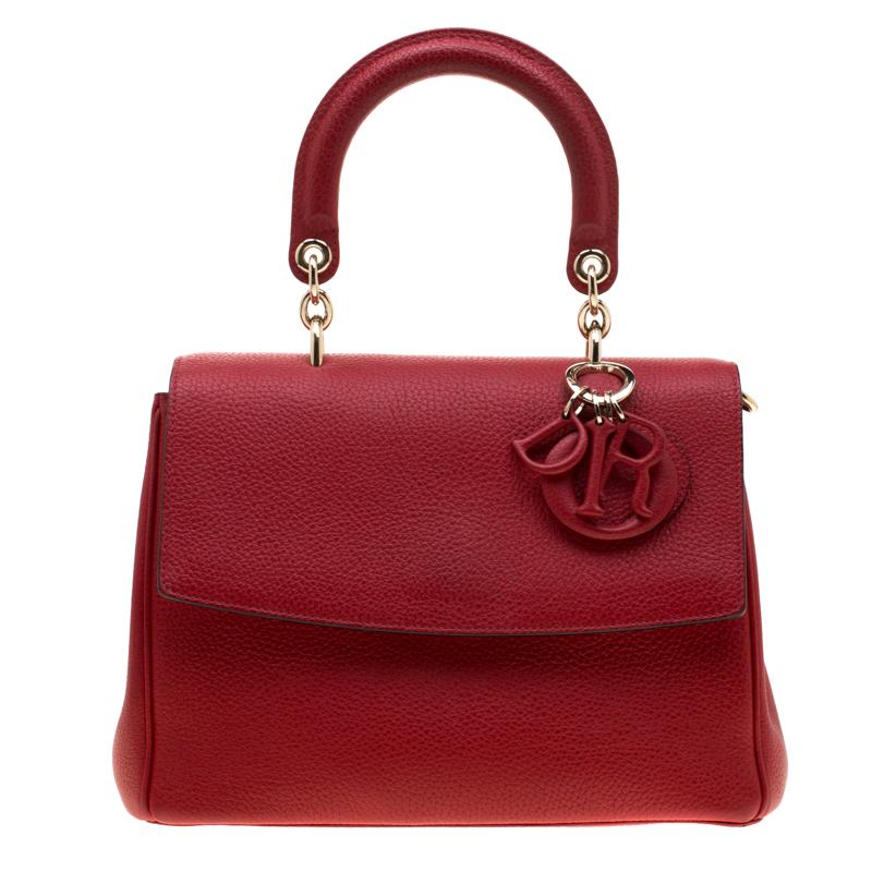 Dior Red Leather Small Be Shoulder Bag in Red - Lyst