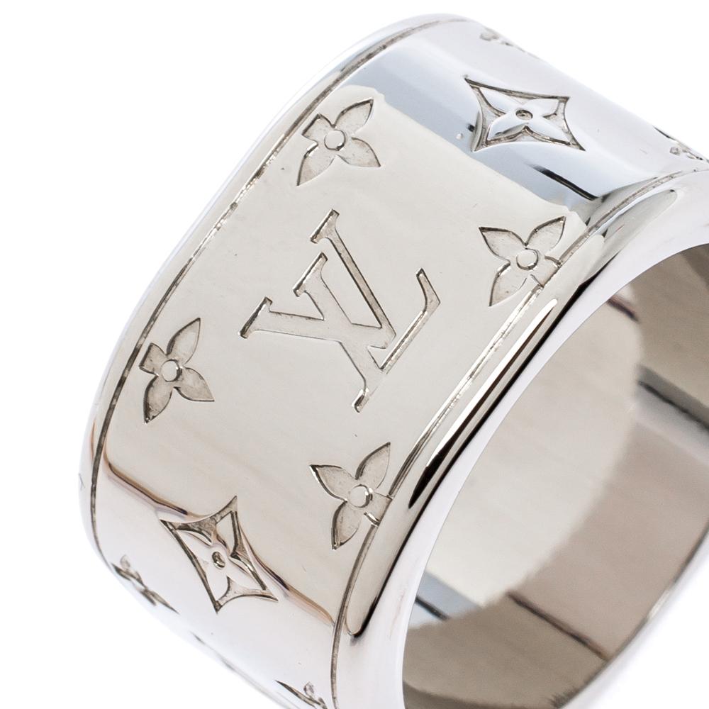 Louis Vuitton Monogram Silver Tone Band Ring Size L in Metallic for Men -  Lyst