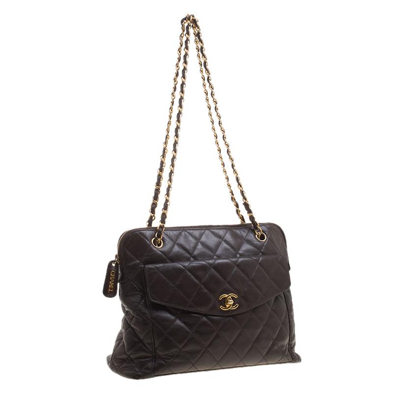 Download Chanel Quilted Leather Vintage Front Pocket Shoulder Bag ...