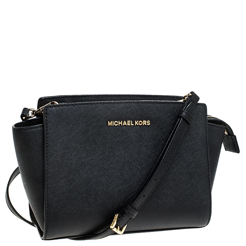 michael kors black and gray crossbody