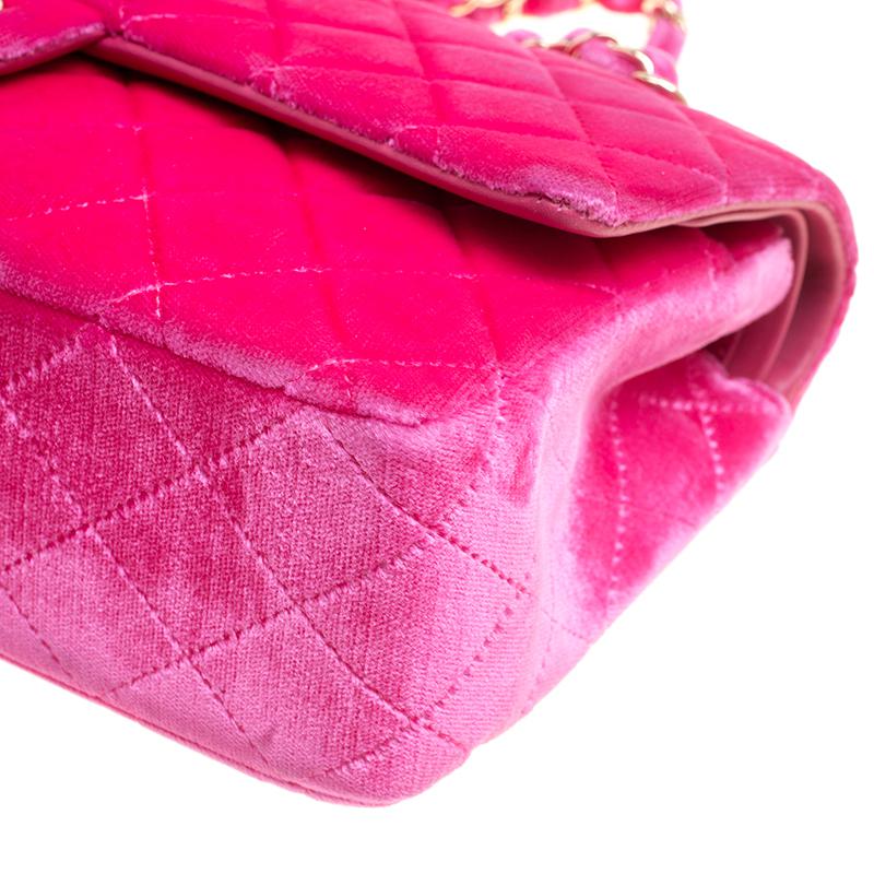 pink velvet chanel suitcase